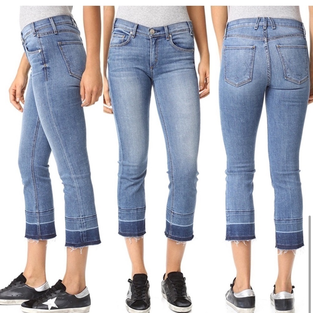 McGuire Gainsburg Vintage Raw Hem Crop Denim Jeans. Light Wash.  Size: 25 Retro